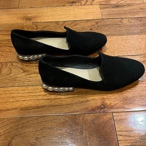 Nine West black suede flats